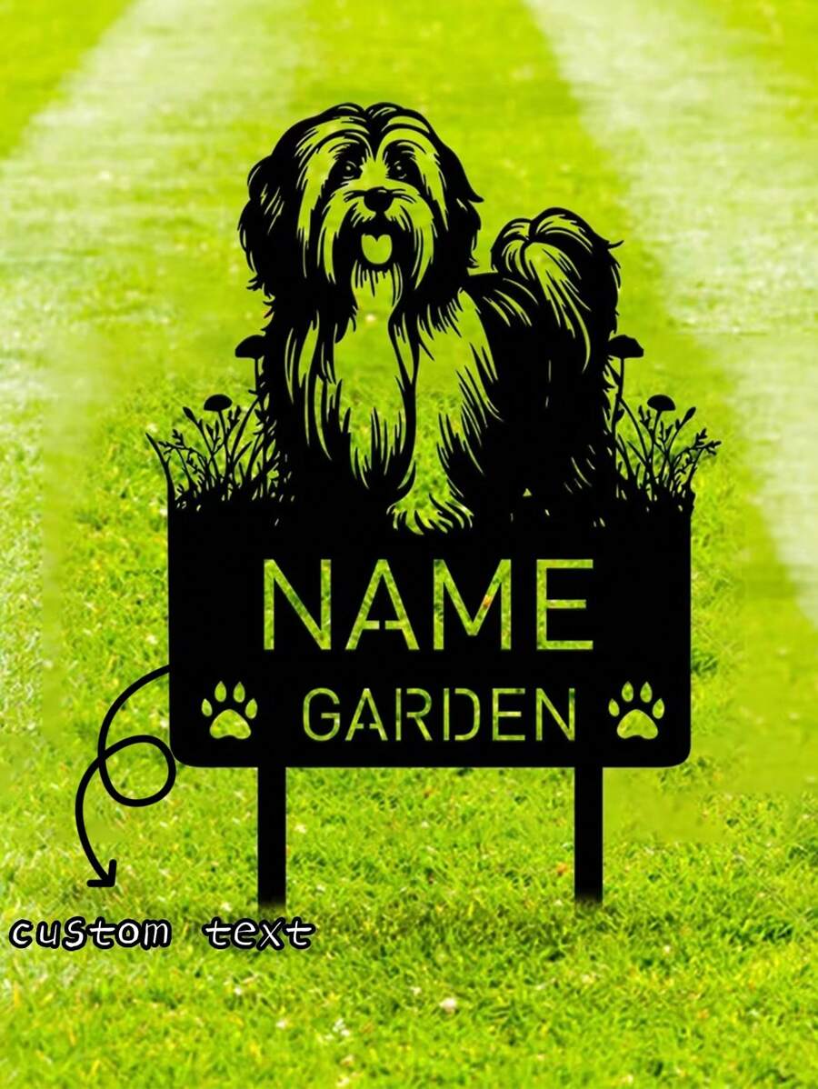HELLOYOUNG 1PC Custom Havanese Metalen Memorial Garden Stake Gepersonaliseerde Huisdier Graf Marker Naambord Herinneringsstaak Decor Hond Verlies
