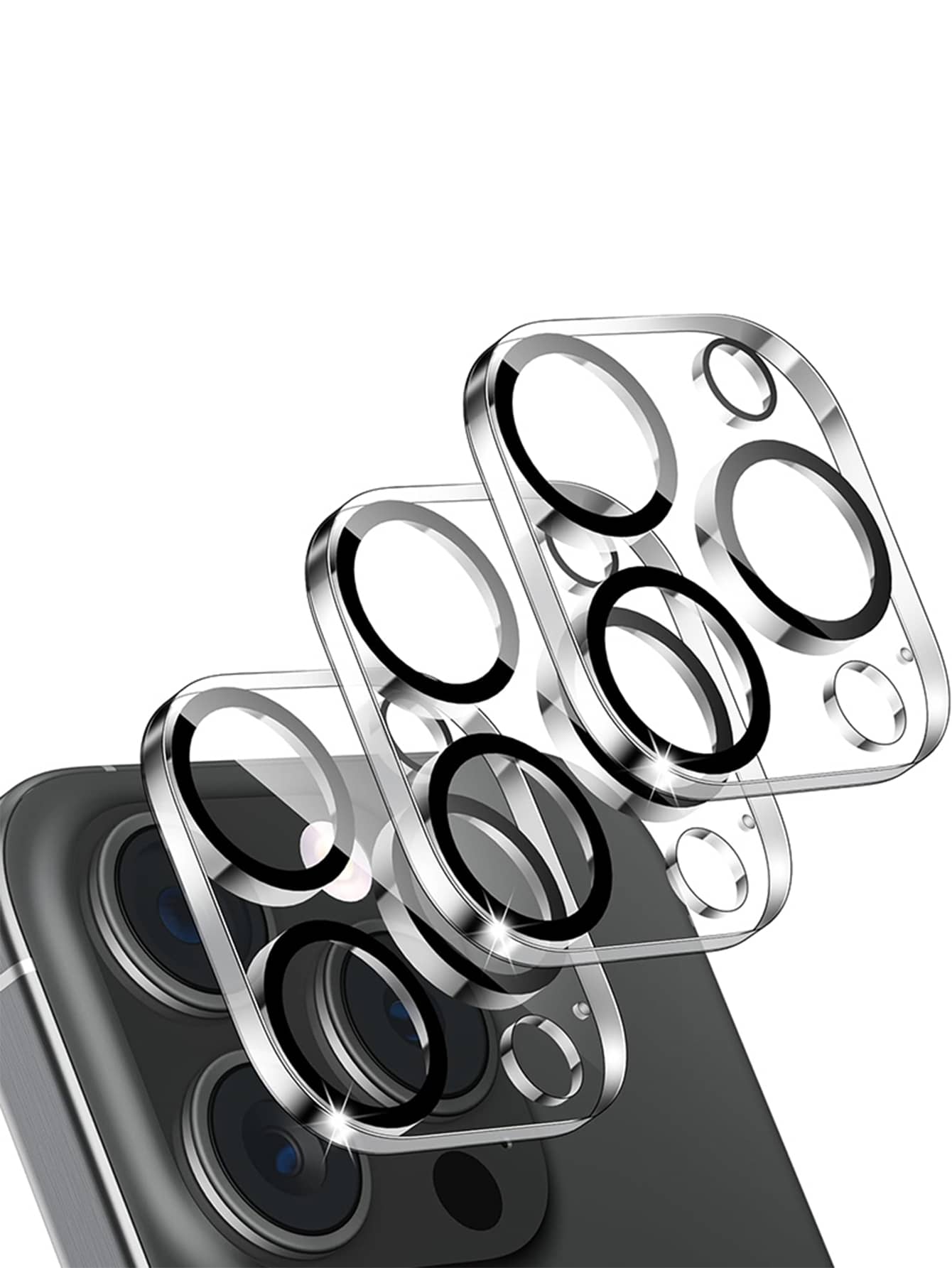 3pcs Camera Lens Protective Film For 16 15 14 13 12 11 Pro Max 12mini 13mini 9H Tempered Glass Scratch Camera Lens Resistant High-Definition Transparent