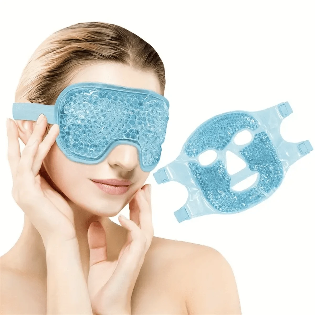 2Pcs/Set Rejuvenating Gel Cooling Eye Mask - Soothing Hot/Cold Compress Eye Patch For All Skin Types, Reusable, Alcohol-Free, And Gentle On Eyes