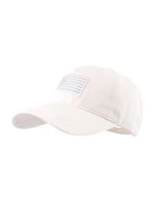 Solid Color-flag Cap-white