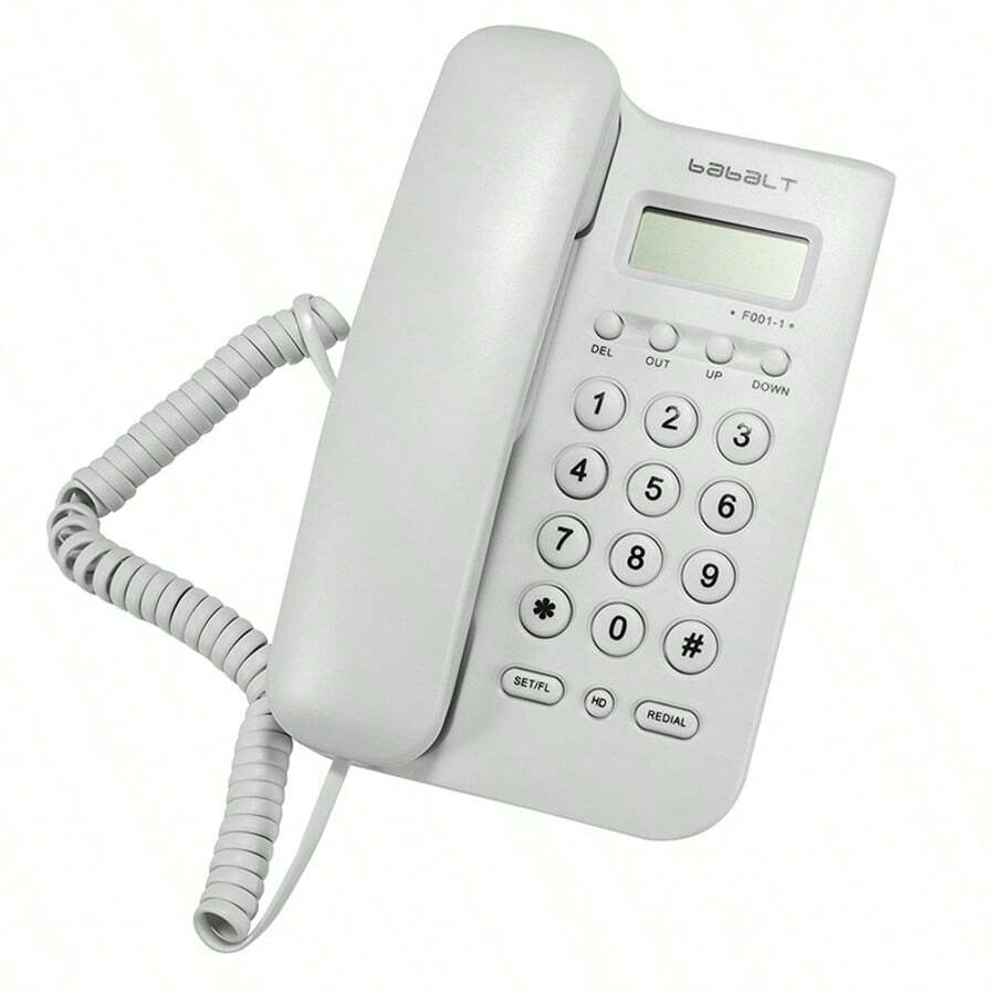 Teléfono con cable con identificador de llamadas, extensión de teléfono fijo pequeña para uso doméstico/oficina/hotel