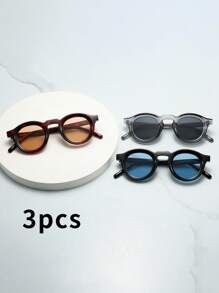 Combinación de 3 piezas (1 té carey + 1 azul negro + 1 gris transparente)