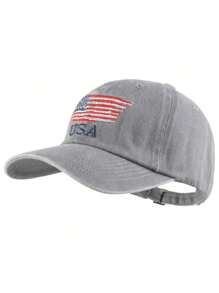 Duckbill-washed Flag Baseball Cap Grey