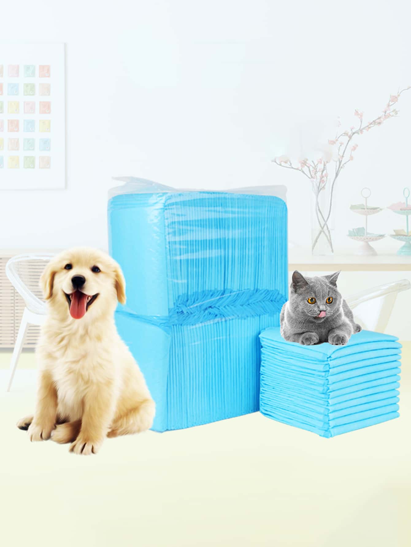 20PCS/100PCS Small Size Pet Pad Cat Dog Diaper Dog Pad Diaper Diaper Disposable Pet Diaper Potty Training