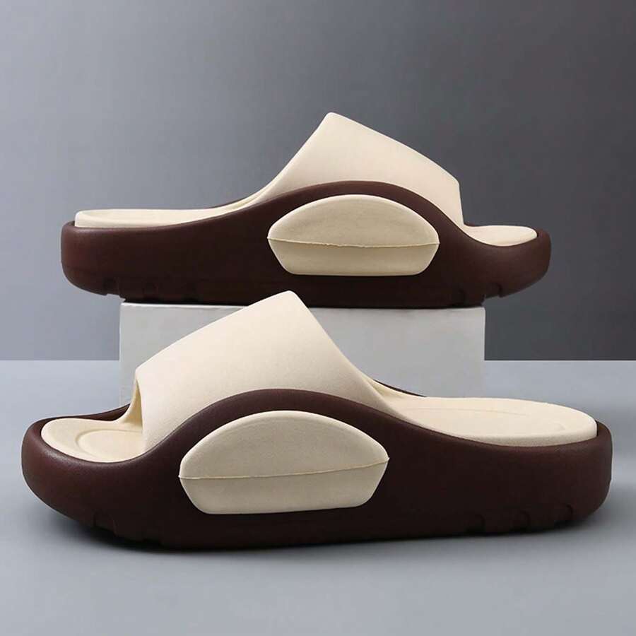2025 New Summer Men's Casual Home Slippers Color Matching Soft Bottom Non-Slip Deodorant Simple Sandals Adult Going Out Beach Slippers Men's Shoes