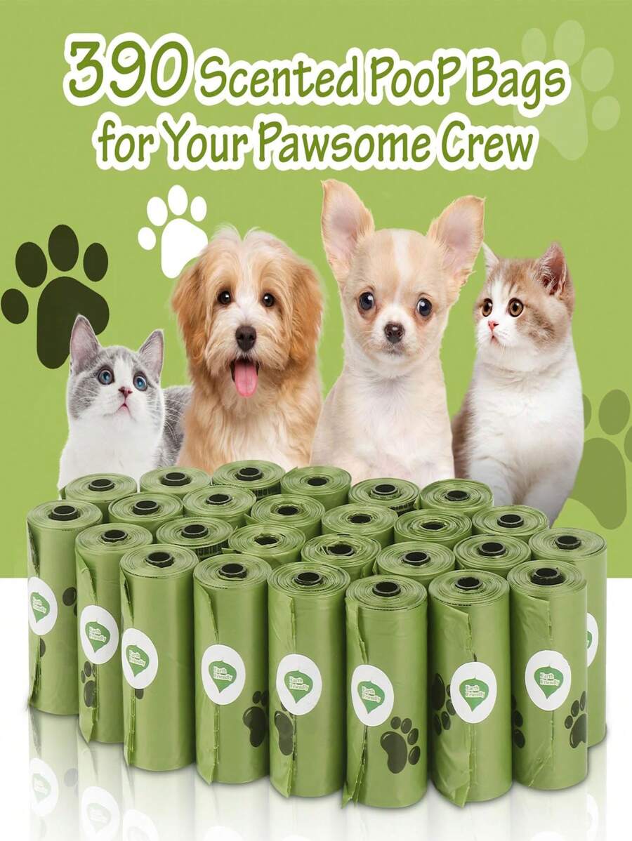 12pcs Dog Poop Bag Picker, Portable Dog Waste Bags With 1 Dispenser, Leak-Proof Pet Poop Bags, Suitable For All Kinds Of Pets At Home, Must-Have For Dog Walking