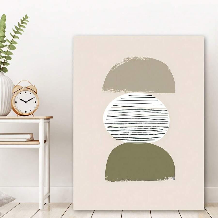 1PC Abstract Canvas Wall Art Aesthetic Picture Poster Prints Geometric Painting Modern Textured Artwork Framed For Living Room Bedroom Hallways Bathroom Office Home Decor