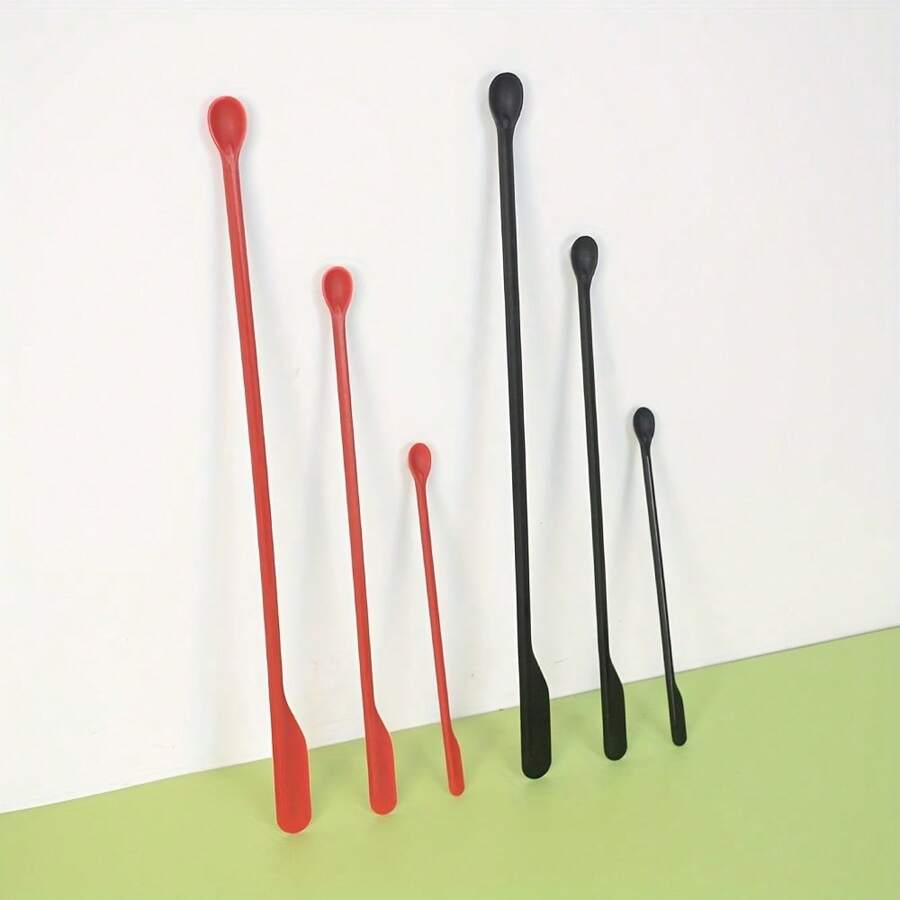 1-3pcs Mini Dual-Headed Silicone Spatula, Reusable Makeup Cosmetic Spatula, Jar Scraper, Beauty Tool, Cosmetic Accessories