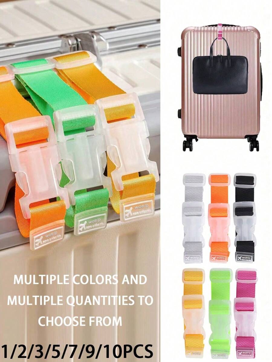 Correas ajustables para equipaje con hebilla de plástico, correas para empacar, accesorios con liberación rápida para viajes de negocios, maleta, mochila y bolso de viaje