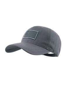 Solid Color-national Flag Cap-dark Gray