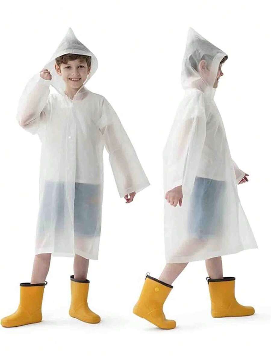 1pc Ultra-Light Portable Children's Waterproof Raincoat, Reusable Poncho With Head Cover And Sleeves, Easy To Carry For Outdoor Camping Trips, Breathable And Waterproof, Foldable, Waterproof Raincoat For Boys And Girls, School Gift