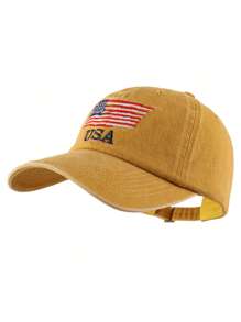 Duckbill-washed Flag Baseball Cap Yellow