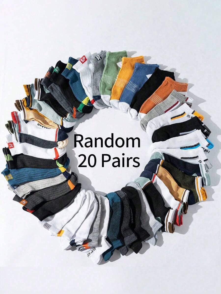 20/10 Pairs Of Boys' Big Kids And Youth Cloth Label Socks, Comfortable, Basketball Socks, Can Be Matched With Sports Shoes And Casual Shoes