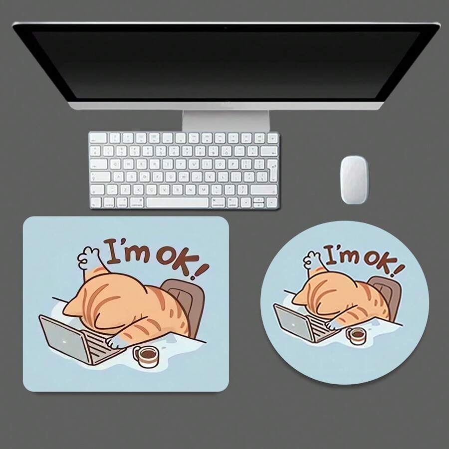 1 Peça Mouse Pad Engraçado e Fofo, Múltiplas Opções de Tamanho, Mouse Pad Quadrado ou Redondo para Mesa, Mini Mouse Pad de Viagem Pequeno com Base de Borracha Antiderrapante, Mouse Pad de Borracha para Laptop e Escritório para Meninas e Meninos, Adequado para Escritório, Casa, Estudo e Jogos