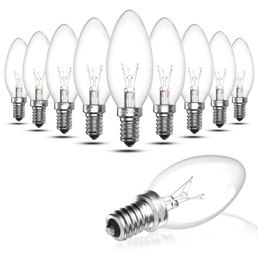 Clear Candle Small Edison Screw Cap SES E14 Lamp Light Bulbs 42W Bulbs Classic C35 Dimmable Screw In LED Replacement Light Bulb For Chandelier, Touch Lamp, Warm White 2700K, AC 220-240 V