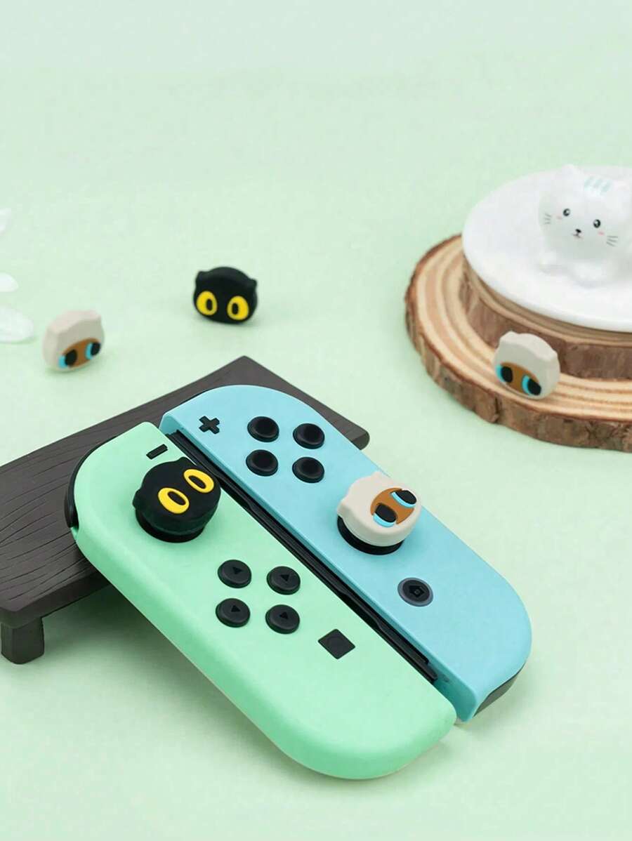 GeekShare 4 piĂšces de grands couvercles de boutons d'yeux de chat compatibles avec Switch/OLED/Switch Lite