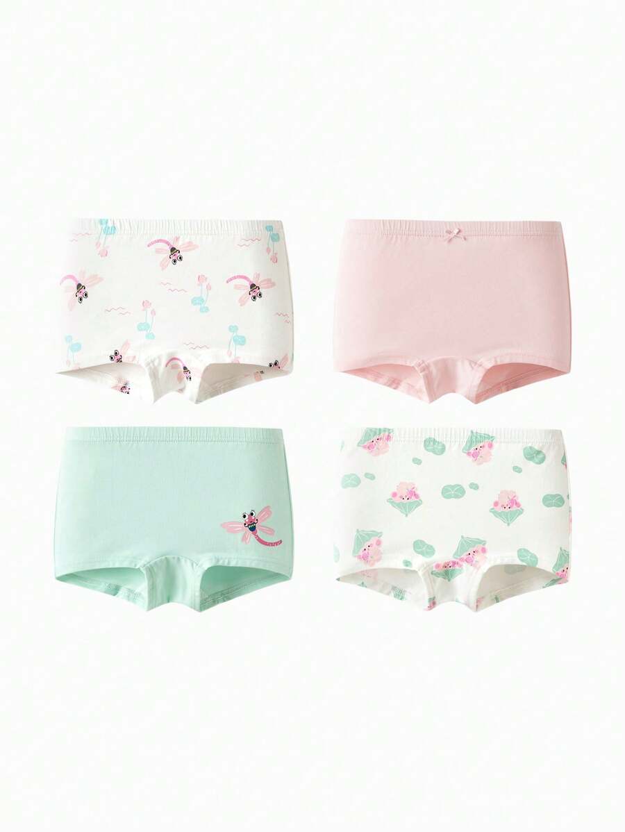 Balabala 4 paquetes de pantalones cortos tipo boxer para niñas, ropa interior antibacteriana para niñas jóvenes