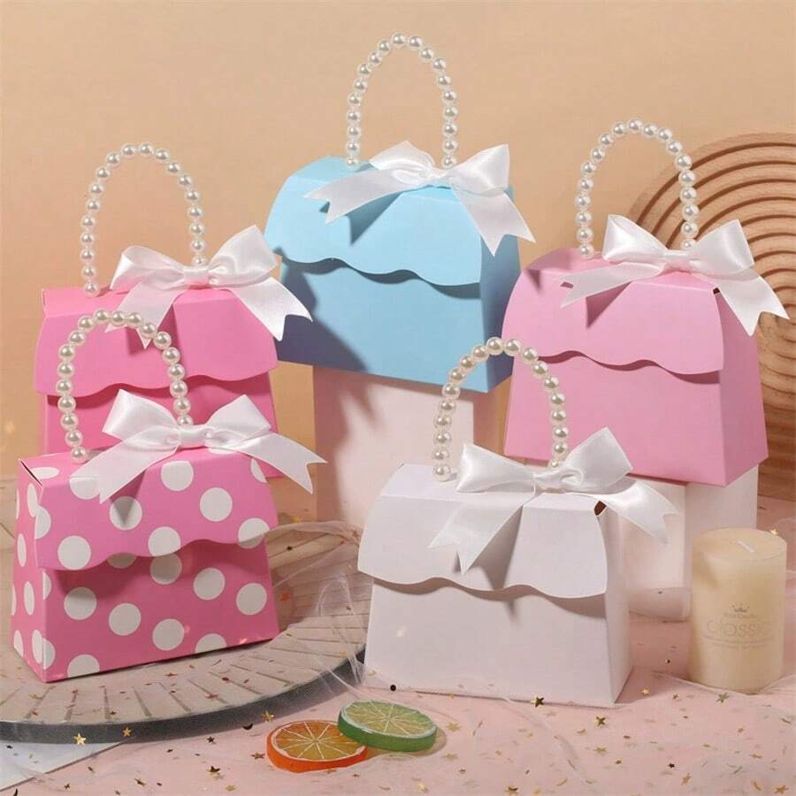 Nouvelle boîte à main en perles - parfaite pour les mariages, les anniversaires et les fêtes d'adolescents | Élégant emballage cadeau de sac à main, sacs cadeaux exquis