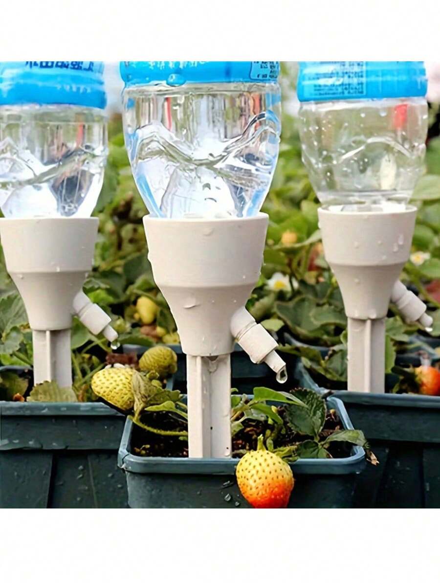 Automatische watergeeftips voor plantenset, automatische druppelirrigatieset met instelbare stroming, geschikt voor binnen- en tuinplanten, geen batterijen nodig, geschikt voor standaard Europese en Amerikaanse schroefdraadflessen
