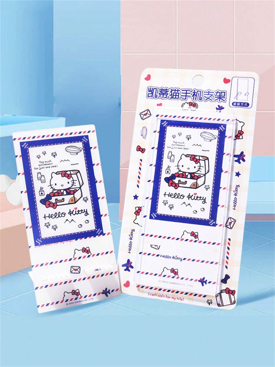Sanrio 1 pieza, Soporte para teléfono móvil de estilo de dibujos animados Sanrio, soporte para teléfono móvil de escritorio perezoso, decoración de escritorio, estilo de dibujos animados Kulomi estable y no se cae fácilmente, adecuado para decoración de escritorio de oficina, colocación de teléfono móvil, variedad de estilos opcionales