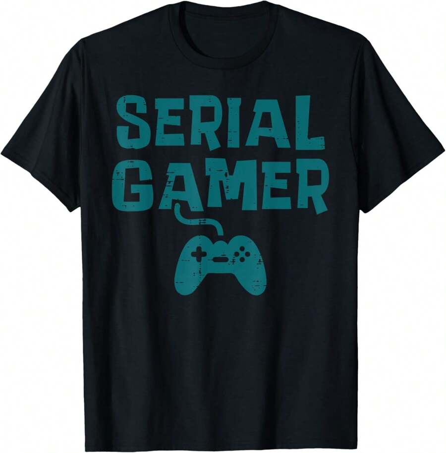 Serial Gamer Controller Fun Gaming Video Game Lover Boys Men T-Shirt
