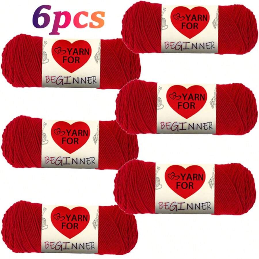 6 novelos de 300g de fio acrílico de 8 fios, adequados para projetos de crochê DIY, como cachecóis, chapéus, bonecas, sapatos e outros artesanatos, bons para iniciantes