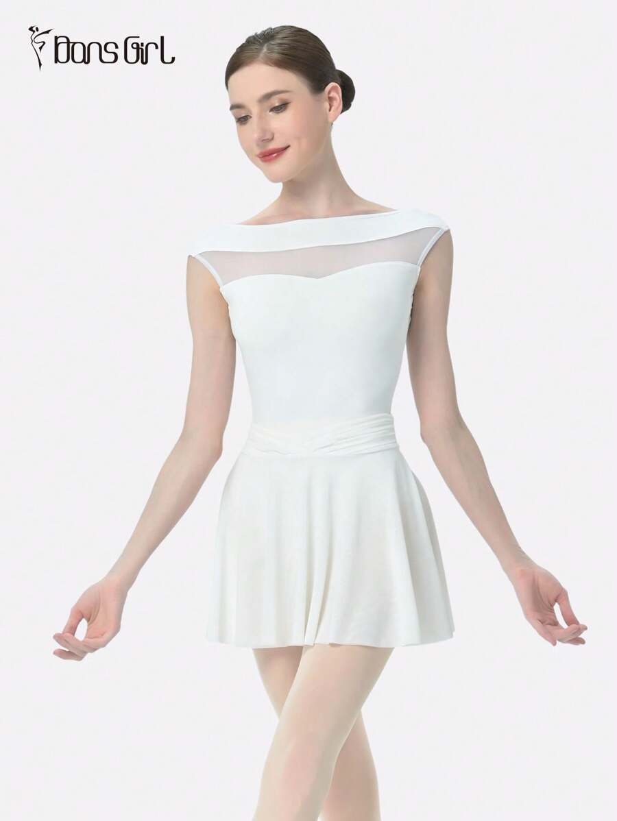 DonsGirl 1 pieza Falda midi con volantes de tela elástica suave y de malla con diseño de abertura en la cintura para ballet, danza y vestuario de animadoras de DonsGirl