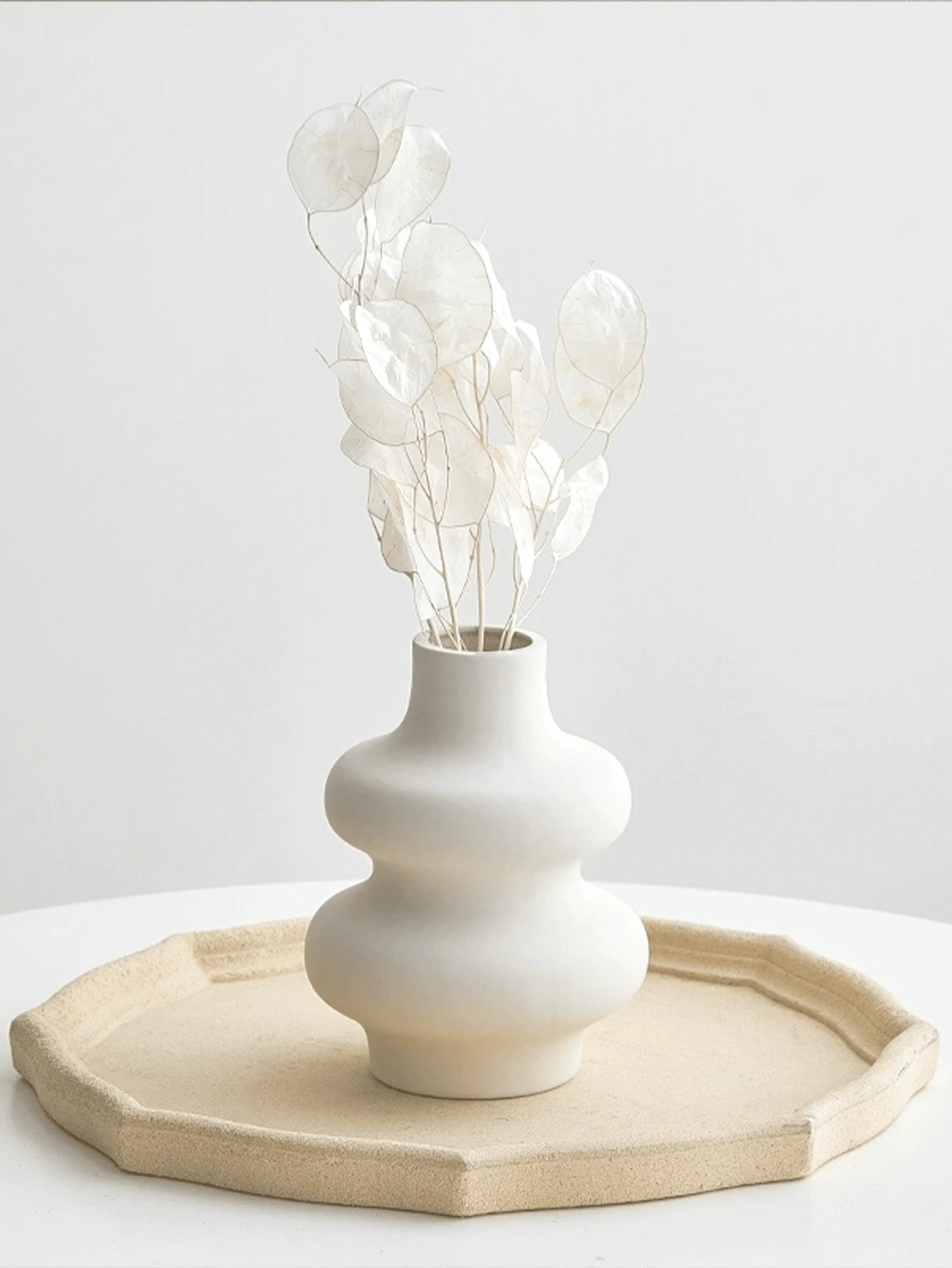 Modern Dried Flower Vase, Round Pampas Vase, Boho Home Decor For Centerpiece Wedding Dinner Table Party Living Room Office Bedroom, Housewarming Gift Modern Vase For Dining Room, Living Room, Wedding Dinner Table, Home Decorations Vase, Round Vases, Boho Vase For Decor Gifts Birthday Graduation