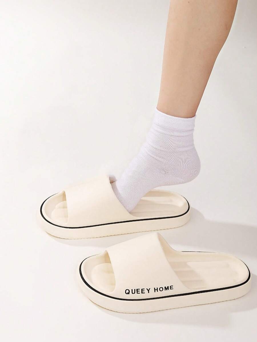 Minimalist Slip-On Slippers For Women, Soft Thick Sole, Indoor/Outdoor Wear, Slip-Resistant Bathroom Slides, 2025 New Arrival, Couples Style