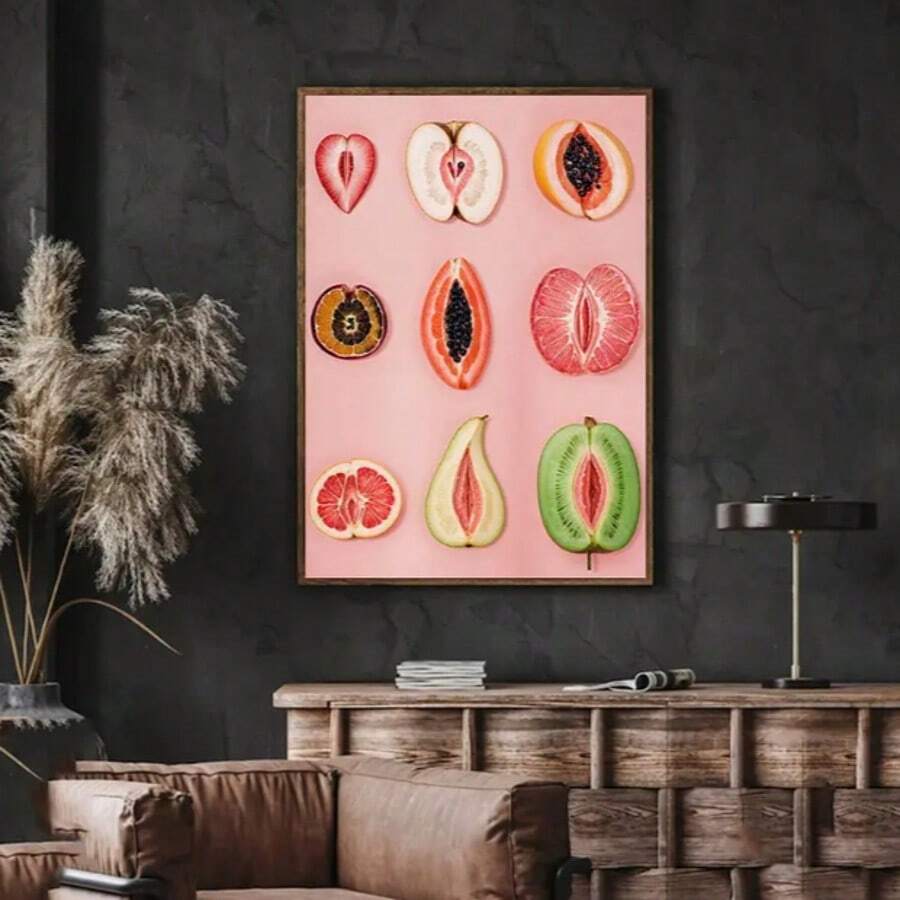 1 PC Gesneden Fruit Kunstdrukken Art Deco Taart - Moderne Canvas Prints Poster Muurkunst, Lente Decor Frameloos