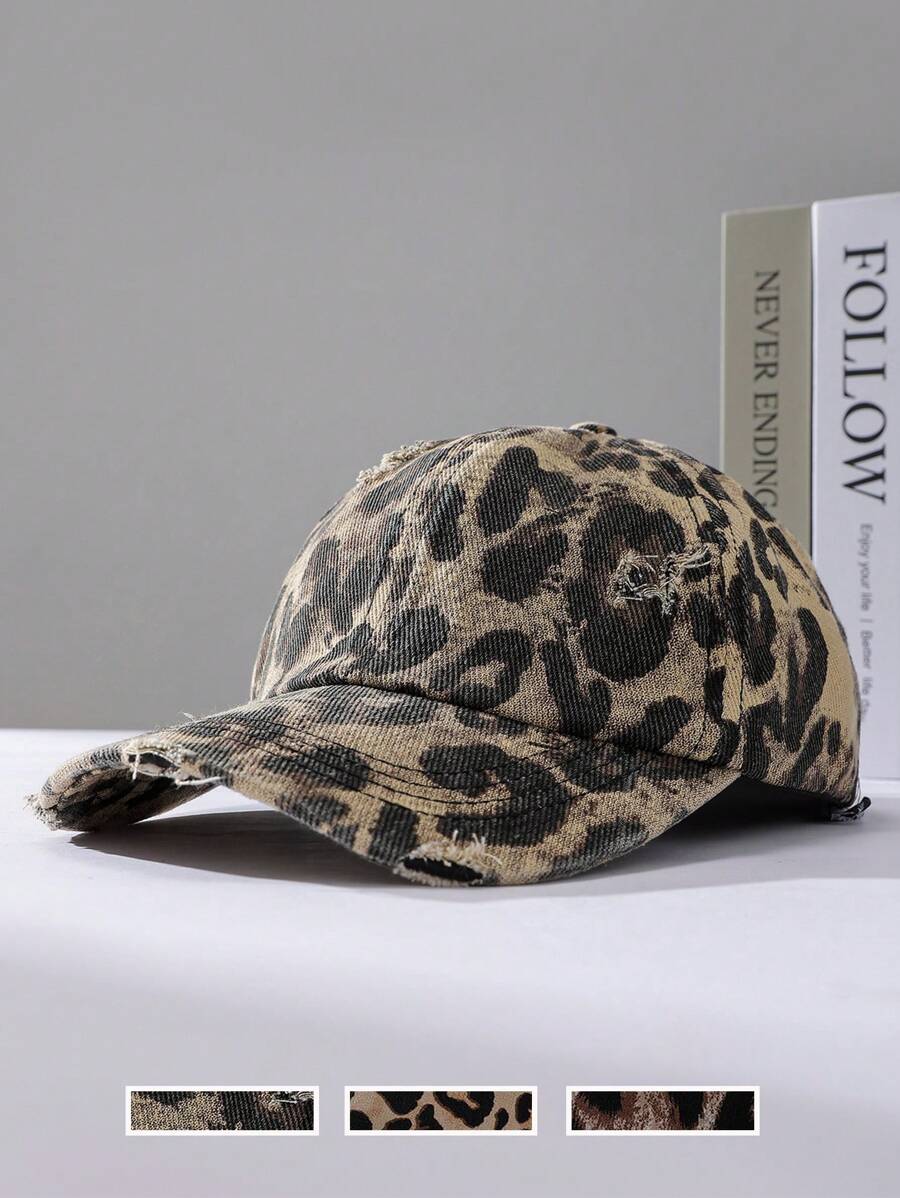 1 bucată nouă șapcă de baseball cu imprimeu leopard pentru bărbați și femei, parasolar la modă și respirabilă pentru uzura zilnică, protecție solară pentru călătorii, șapcă de baseball, ținută elegantă și exterioară