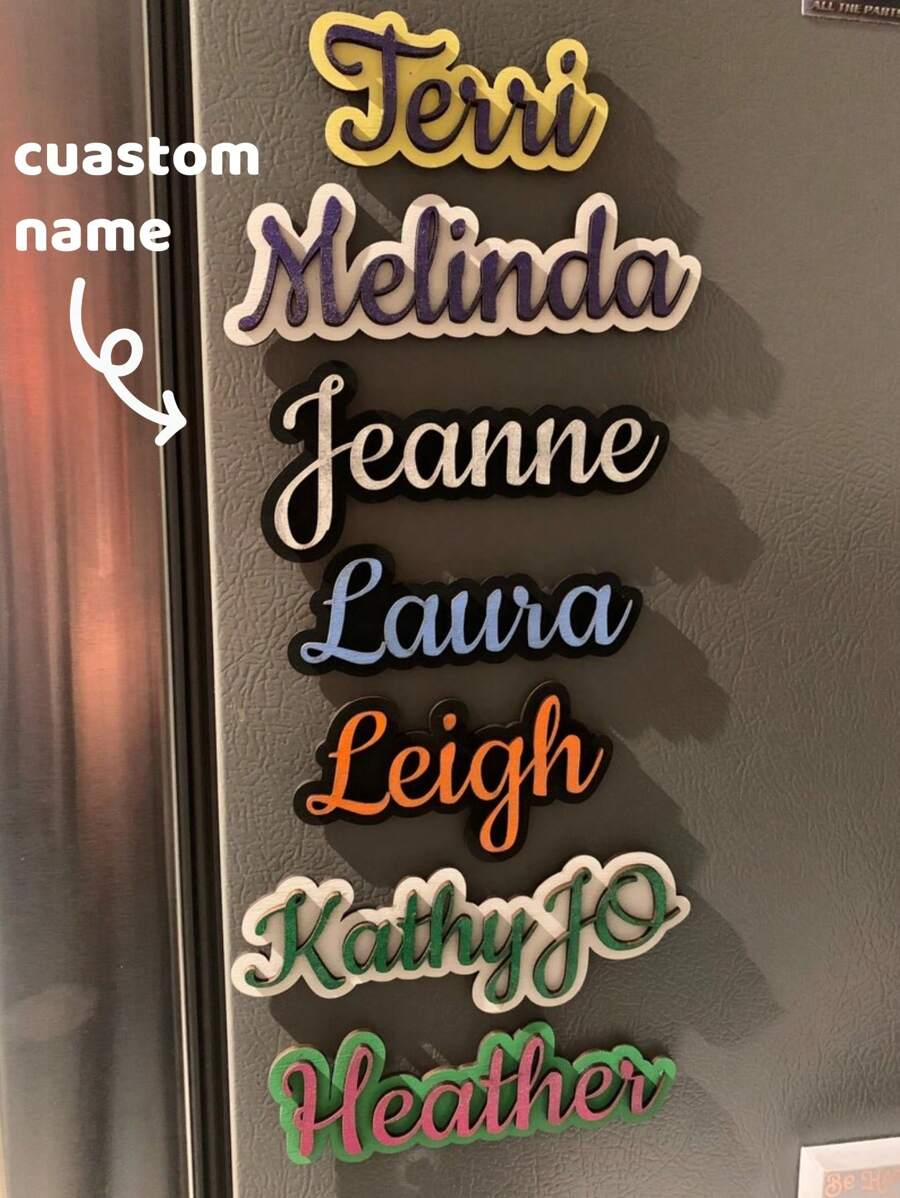 Imán personalizado para nevera | Decoración para nevera | Imanes de colores | Etiqueta con nombre | Etiqueta con nombre para nevera | Etiqueta de tareas | Tareas | Imán con nombre | Imán para taquilla, multifuncional, duradero, ornamental, reutilizable, exquisito, elegante, de alta calidad, colorido, moderno, personalizado, único, regalo ideal para él, regalo ideal para ella, novio, papá, novia, mamá, familia, amigos, sala de té, hogar, jardín, oficina, para aniversarios, para el Día de San Valentín, para el Día de la Madre, para cumpleaños, para el Día del Padre, para graduaciones, para bodas, para inauguración de casa