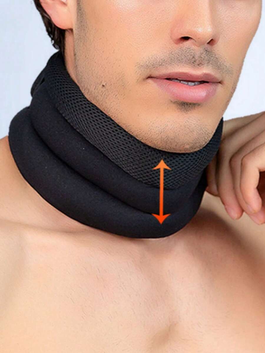 1pc Outdoor Fitness Sports 3-Section Breathable Neck Support Brace, Foamculli Neck Shoulder Protector Neck Wrap Support, Fashionable Spring/Summer Sports Protection Gym Accessories