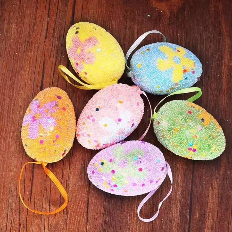 Easter Eggs Decoration, Easter Bunny Decor, Farm Easter Decorations, Shiny Rural Carrots & Eggs Ornaments
