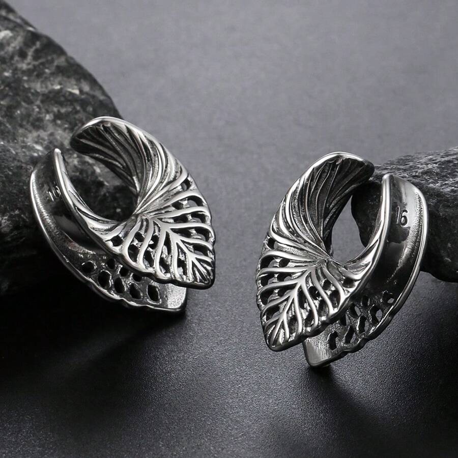 2 piezas de pendientes perforados con diseño de esqueletos estilo punk, expansores, dilatadores de acero inoxidable, joyería corporal para hombres y mujeres