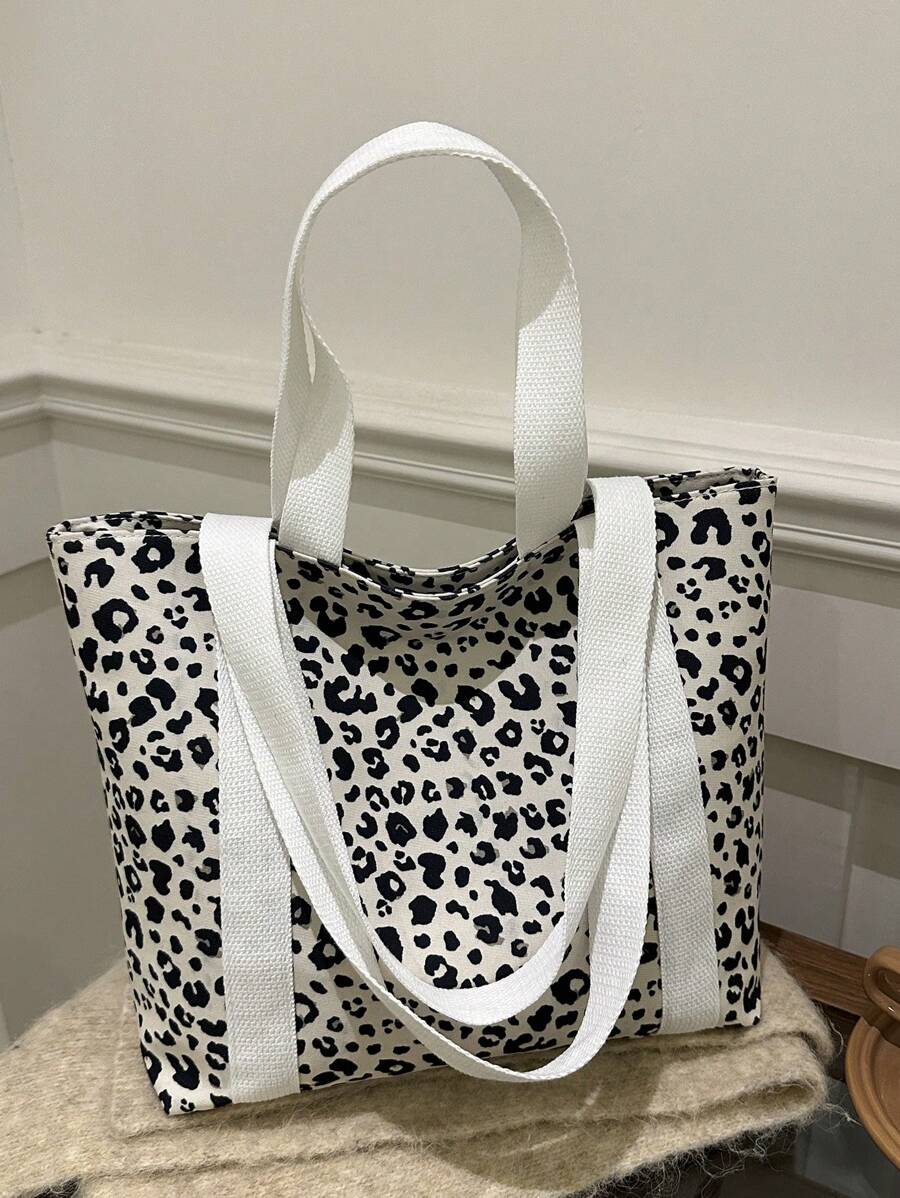 Bolso de mano grande, de unicolor, de moda y versátil; bolso de hombro casual minimalista con textura y contraste de color