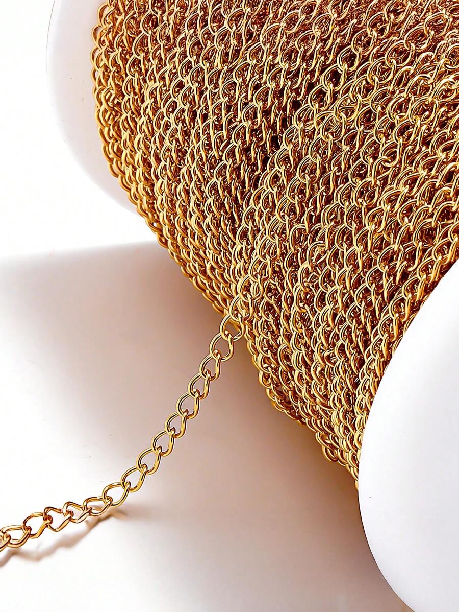 2/10 mètres Chaîne d'extension en acier inoxydable 2/3/4 mm Chaînes de collier dorées pour accessoires de fabrication de bracelets, de bijoux et d'artisanat