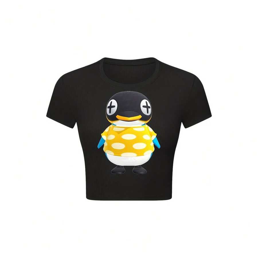 Animal Crossing Cube Crop Top Women'S Cropped Top Casual Sports T-Shirt