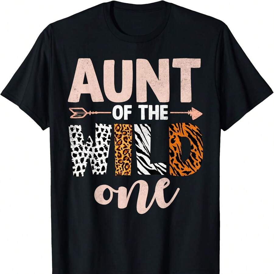 Aunt Of The Wild One Birthday Girl Family Party Decorations T-Shirt