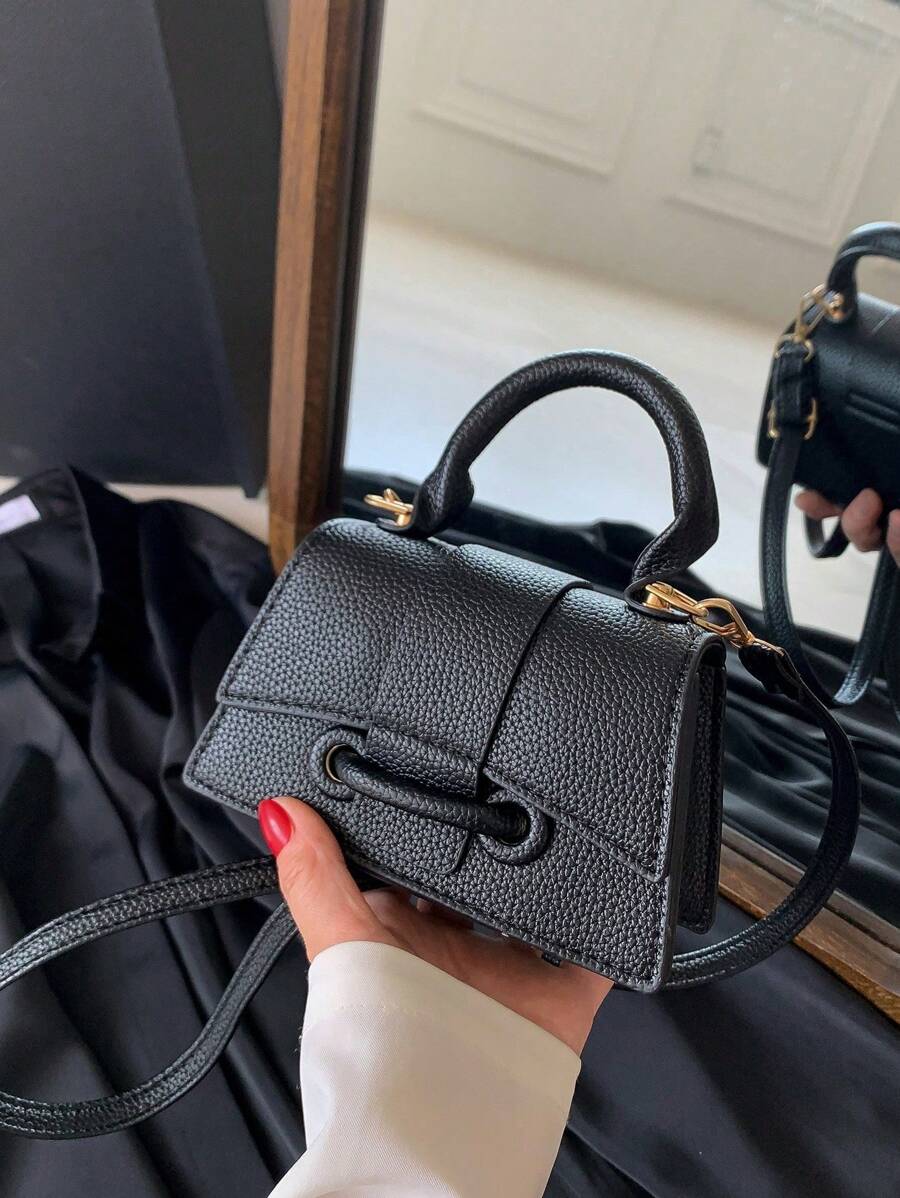 Classic Fashion Charm Mini Niche Ladies Hand Crossbody Small Square Bag, Super Fire Lychee Pattern Simple Red Envelope