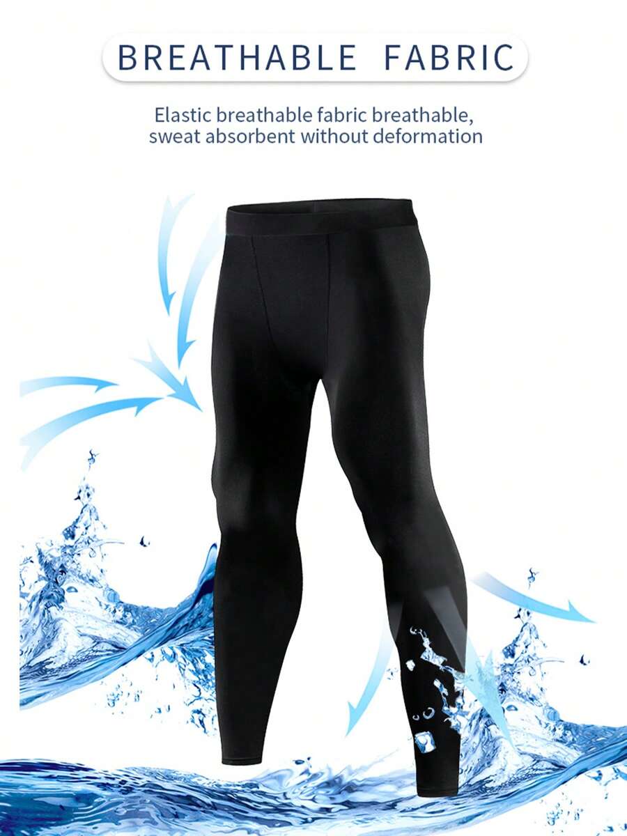 Men's Quick Dry Compression Leggings High Stretch & Breathable Sports Pants