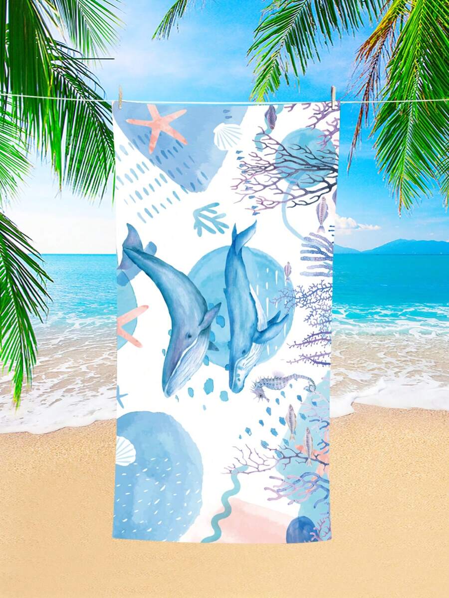 1pc (JLSTJ002) Beach Towel, Super Soft Microfiber Oversized Beach Blanket, Highly Absorbent Bath Towel, Suitable For Travel, Pool, Scuba Diving, Surfing, Yoga, Camping, Available In Adult And Children Sizes, Beach Accessories Beach Essentials