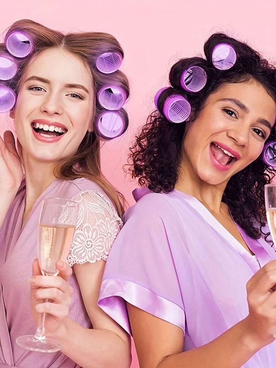 36/18 Piece Self Tapping Curling Iron Set, No Heat Curling Iron With Hair Clip, DIY Styling Tool Suitable For All Hair Types, Curling Iron With Clip Set, Plastic Eight Character Bangs, Air Bangs Curling Iron, Self-Adhesive Hair Magic Roll