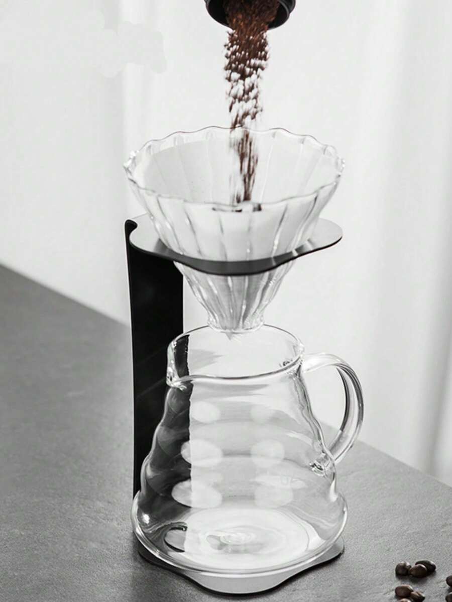 1 pieza Soporte para café de goteo, Juego portátil de soporte y filtro de metal para café de goteo