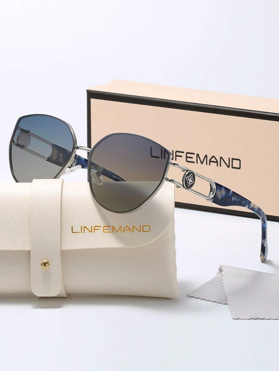 LINFEMAND LINFEMAND klassische Luxus Katzenaugen-Brille mit mehrfarbigem Rahmen, Unisex, Nylongläser, für Alltag, Party, Urlaubsgeschenk für Sommerstrand, Outdoor, Reise