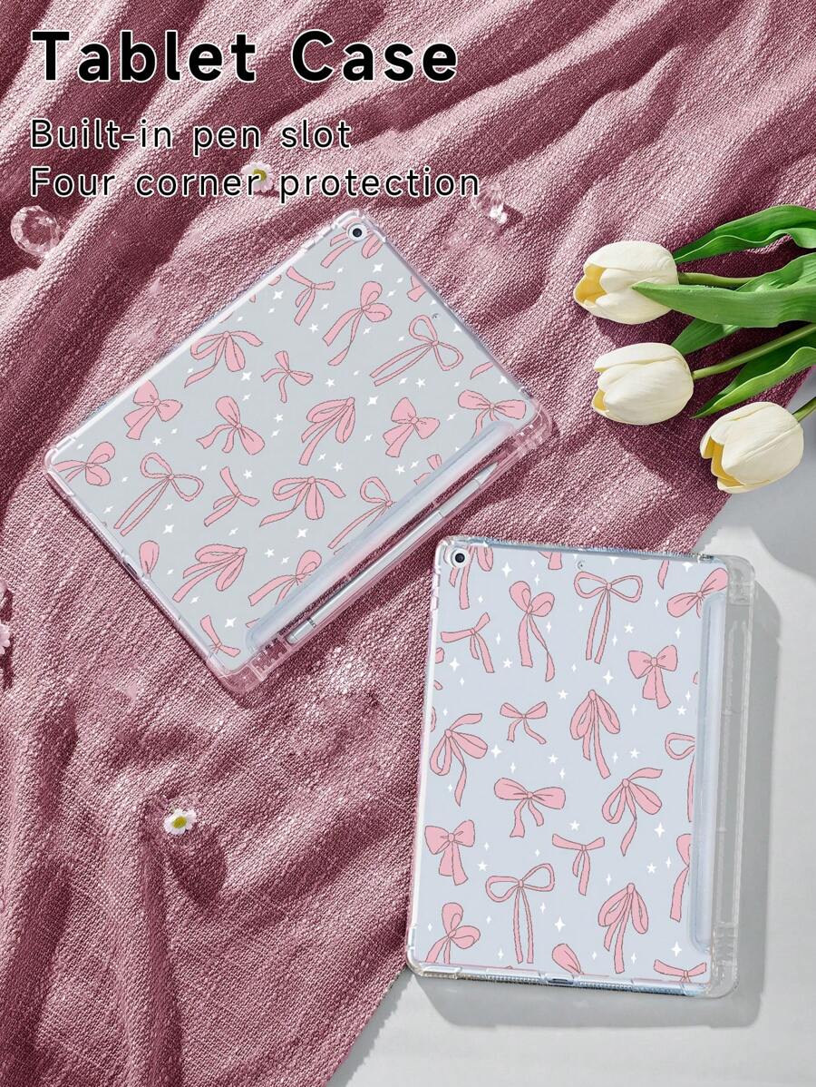 Funda protectora con lazo colorido compatible con iPad 7/8/9 de 10.2 pulgadas, S6 Lite de 10.4, A9 Plus de 10.95 pulgadas, Tab P11, con ranura incorporada para lápiz y resistencia a golpes en las cuatro esquinas