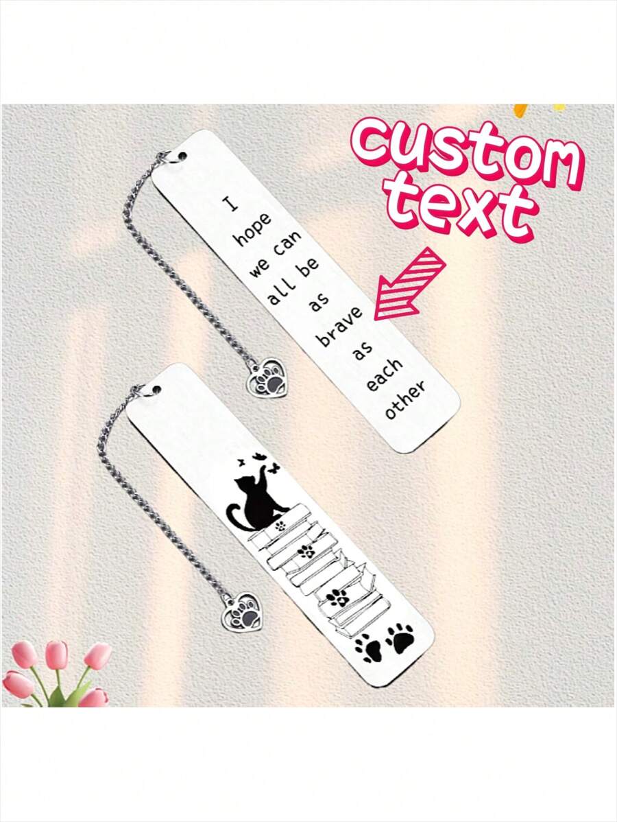 1pc Or 3pcs Customized Personalized Keychain, Exquisite Pattern, Customizable Text, Stainless Steel Material For Permanent Preservation, Suitable As Gifts For Family, Friends, Classmates, Teachers, Book Lovers