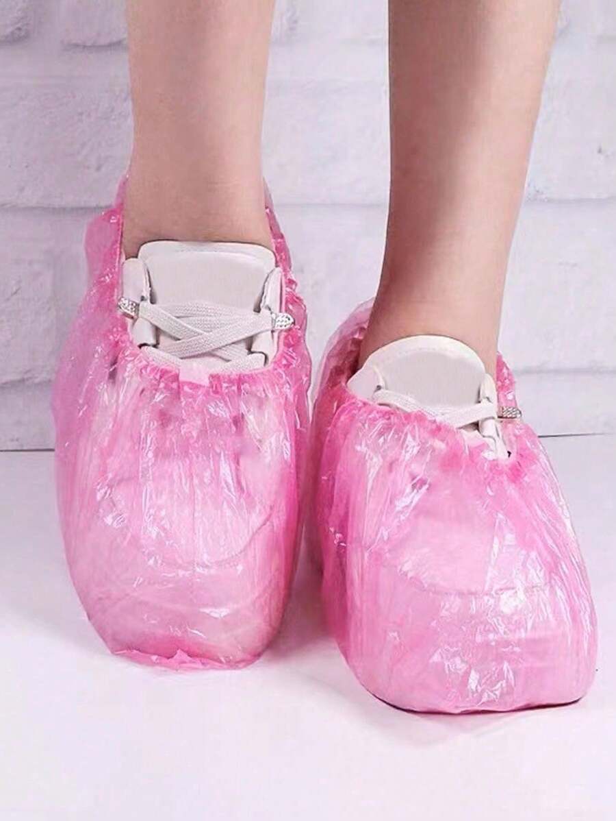 100/200pcs Dustproof Non-Slip Waterproof Portable Thickened Disposable Shoe Cover (Suitable For Shoes Under 25cm)