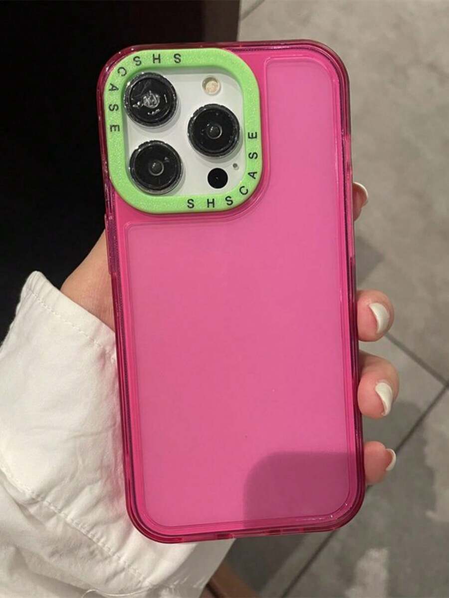 Funda de teléfono con lente de color caramelo, creativa y compatible con iPhone 16, 15, 14, 13, 12, 11 Pro Max, 16 ProMax, transparente y a prueba de golpes