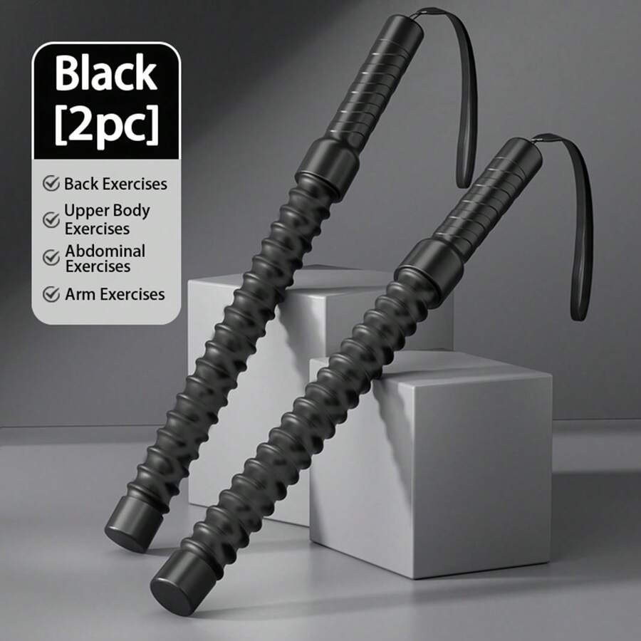 2pcs Portable Grip Non-Slip Fitness Grip Bars, Elastic Strength Training, Physical Non-Slip Fitness Equipment, Battle Rope Fitness Bars, Spring Steel Improvement Strength Workout Bars, Exercise Rope Portable Workout Bars, Fitness Bars For Home Fitness Strength Training Yoga Aid